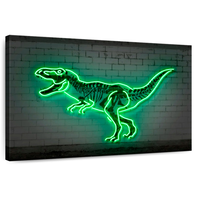 Neon T Rex, 30" H x 45" W
