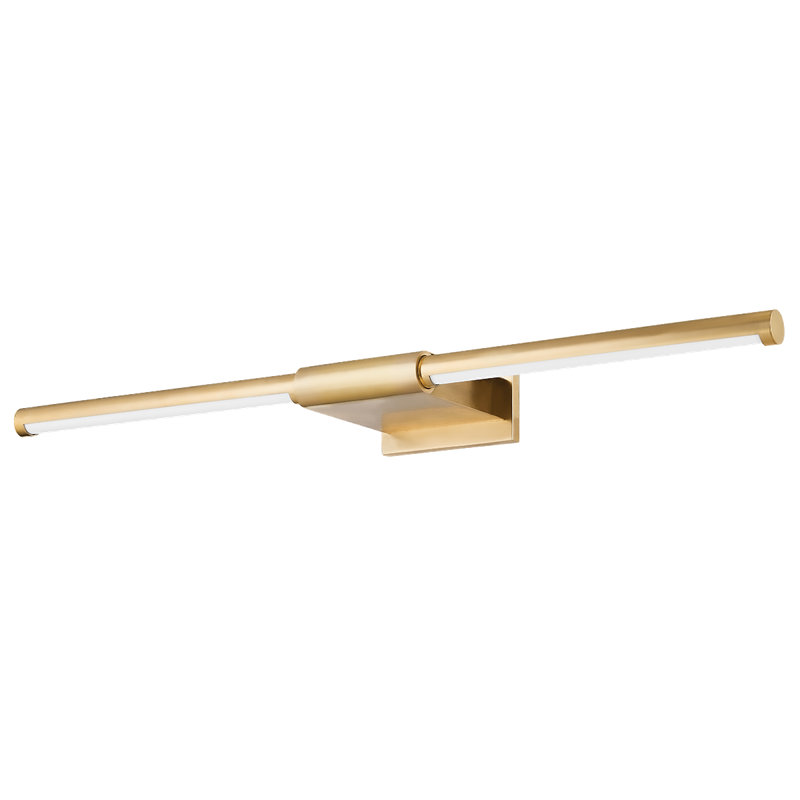 Lampe pour tableau 1 lumière Jerome, Laiton vieilli, H 3 po x l 30 po x P 6,75 po