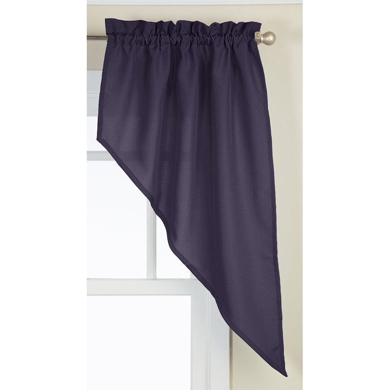 Ennis Swag Kitchen Curtain Set of 2, Navy