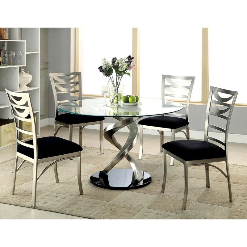 Microfibre et chaises d'appoint en métal (ensemble de 2)