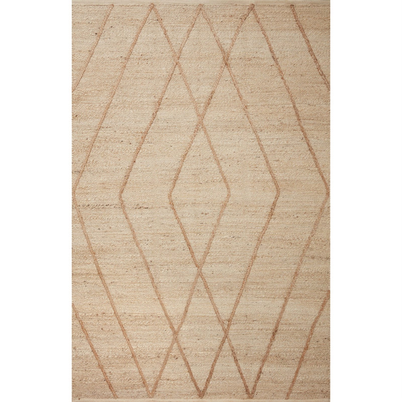 Tapis ivoire / naturel tissé à la main Albemarie, Tapis de couloir 2 pi 6 po x 7 pi 6 po