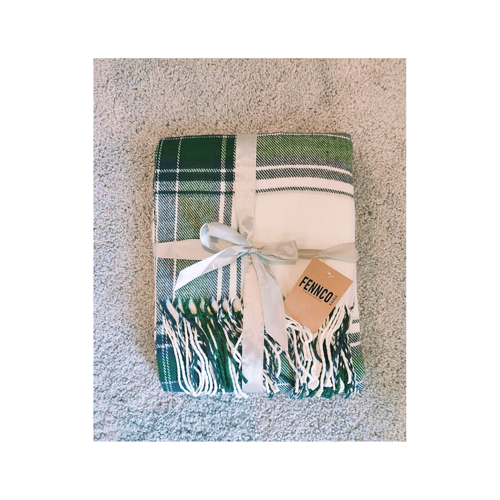 Sevan Collection Hand Woven Throw Blanket, Green