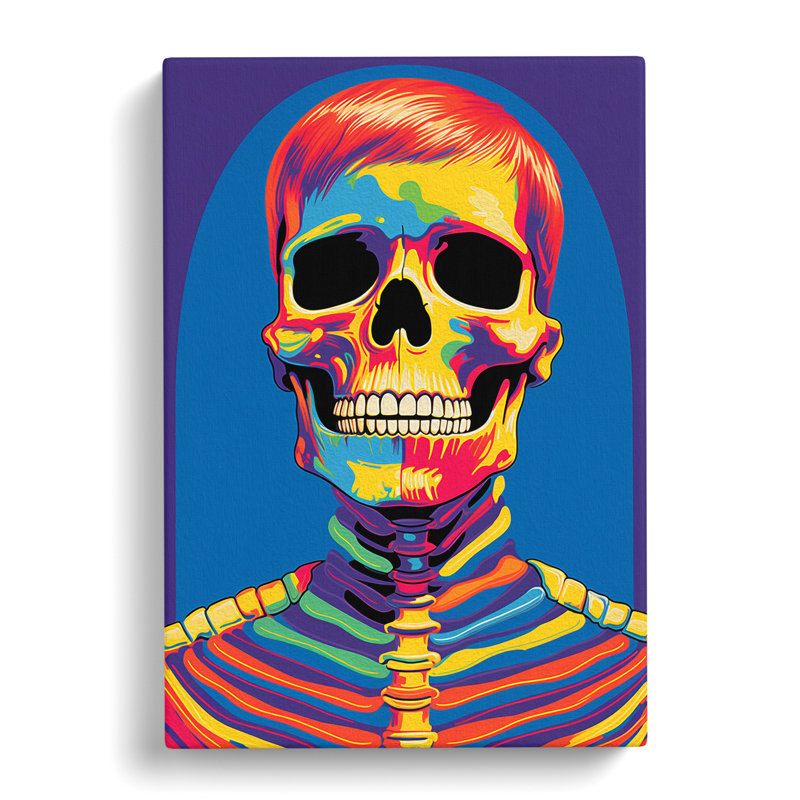 Skeleton Pop Art - Wrapped Canvas, 60cm H x 40cm W x 3cm D