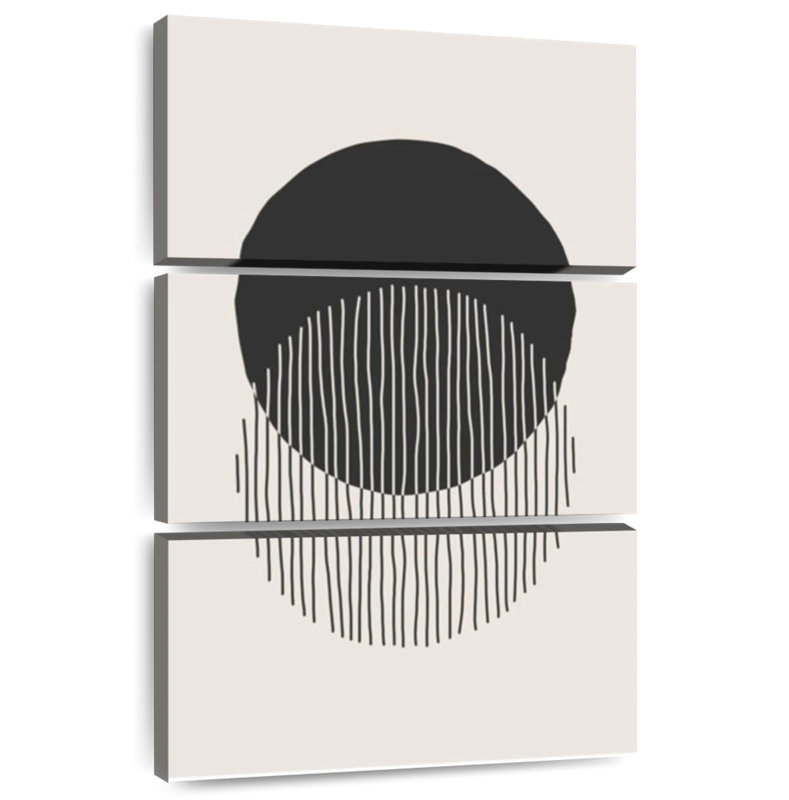 Avery Black Circles Abstract, 74" H x 48" W