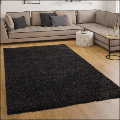 Flack Shag Black Rug