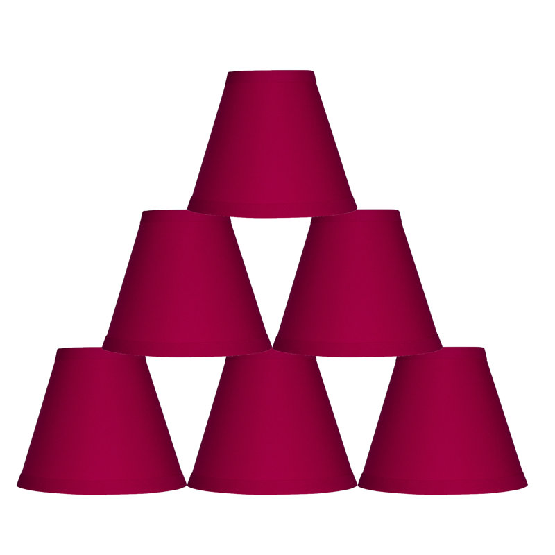 Abat-jour (à pince) de forme empire en coton, Fuchsia, H 6 po x l 6 po x P 6 po