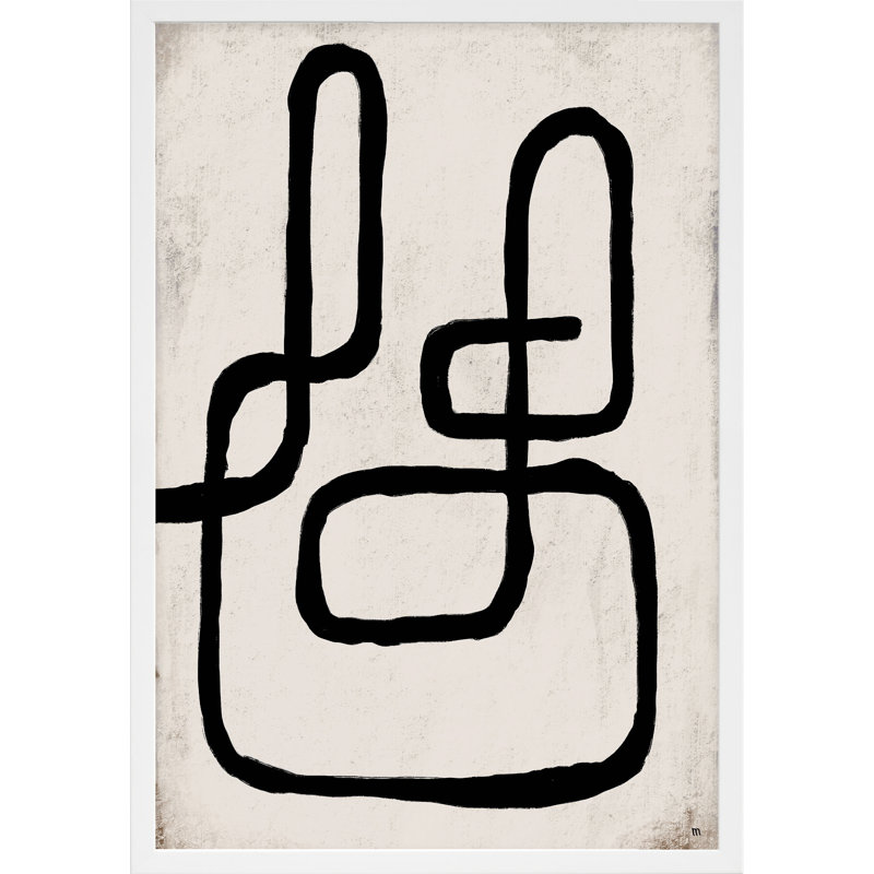 Linework 1 Painting by StudioM, 20" H x 14" W x 1.25" D, White Framed Paper