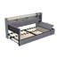Upholstered Daybed with Trundle, Storage Footstool & Shelves, USB Charging & LED Lights-732780037-732780038