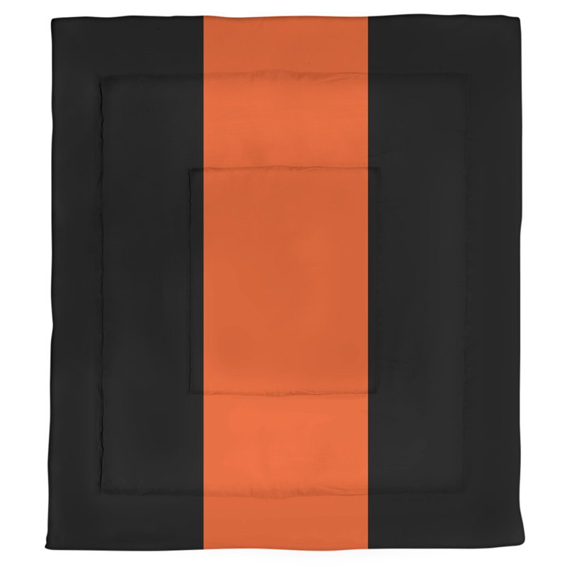 Édredon simple réversible Baltimore Baseball, Édredon simple, Noir / Orange / Noir