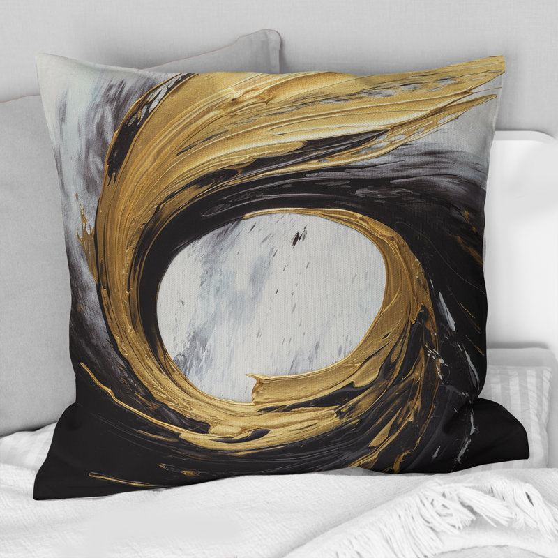 Coussin Golden Wave Reflections IV - Abstract Abstract