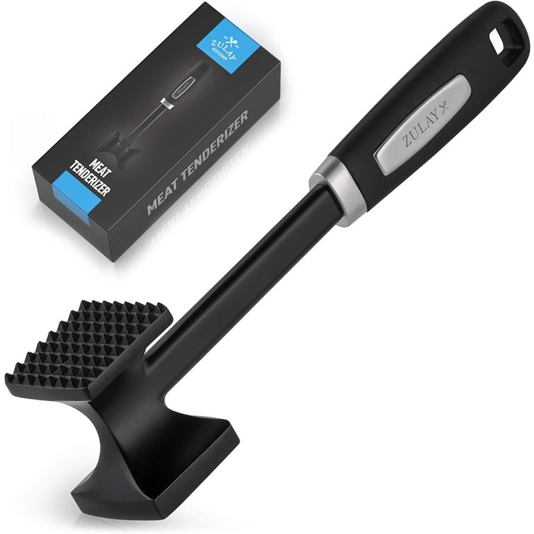 Cast Stainless Steel Meat Tenderizer - Heavy Duty Dishwasher Safe Hammer Mallet Tool & Chicken Pounder