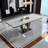Home rectangular rock plate table and chair set-107438648