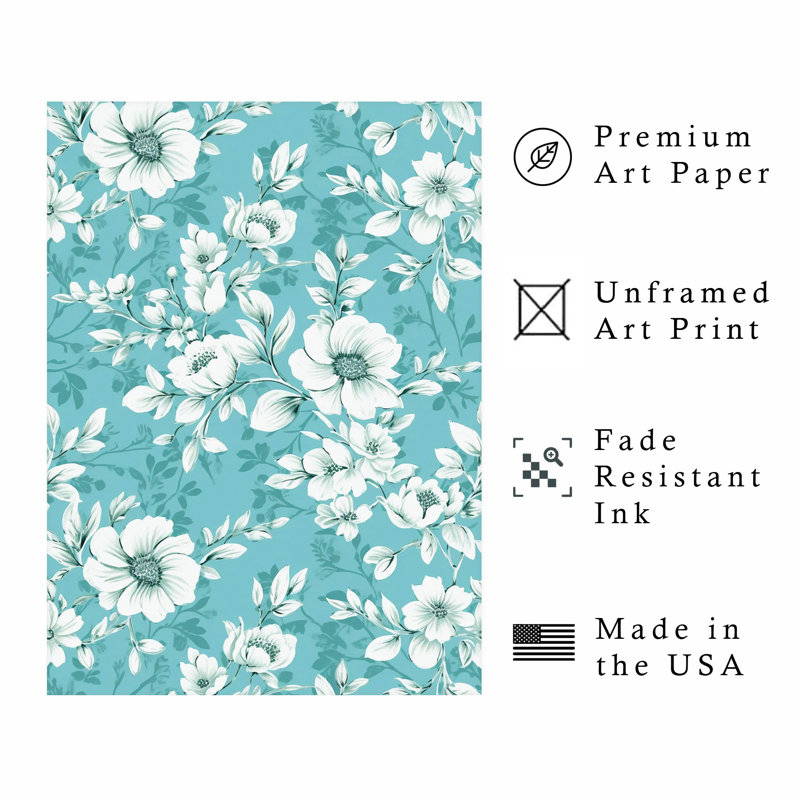 «Floral Flowers II Shabby Chic», reproduction d'art non encadrée, H 16 po x l 12 po