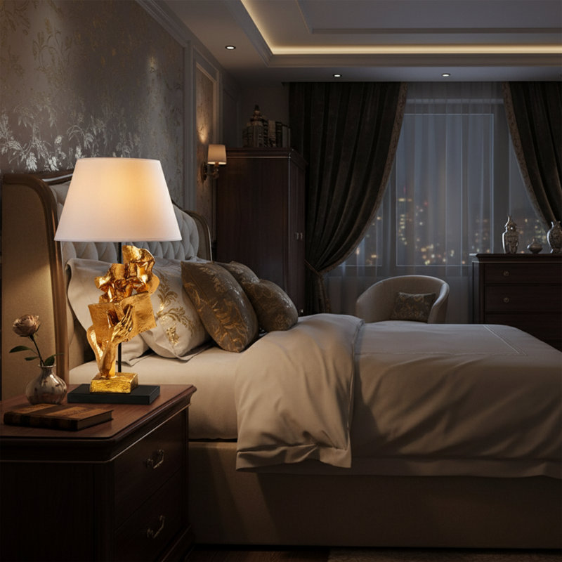 Lampe de table Golden Sculptural, Fumé