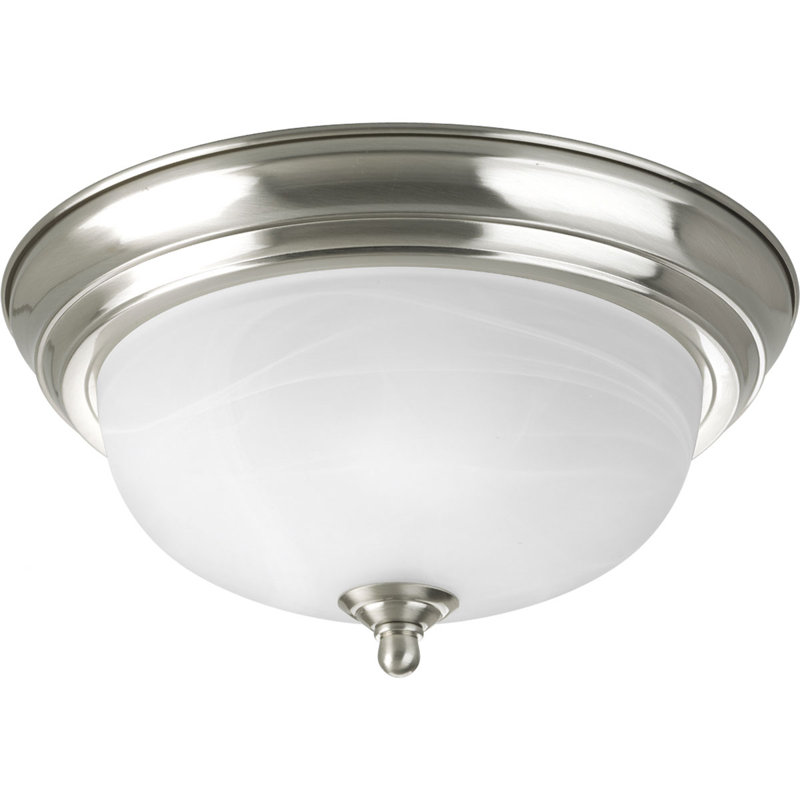 Plafonnier encastré Alabaster, Nickel brossé, (1) ampoule à incandescence de base moyenne 60W