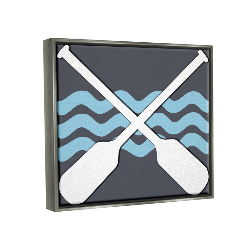 «Crossed Boat Oars Sea Waves Floater», art mural par Lil 'Rue, H 13 po x l 19 po x P 0,5 po, Bois