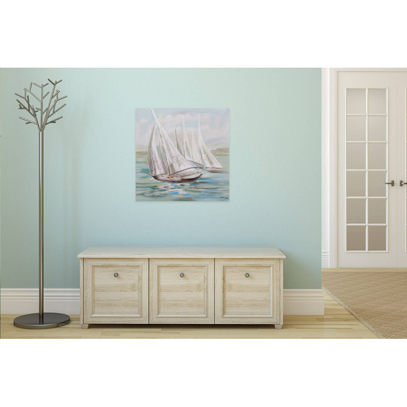 Hand -painted acrylic painting, Riding the Waves
