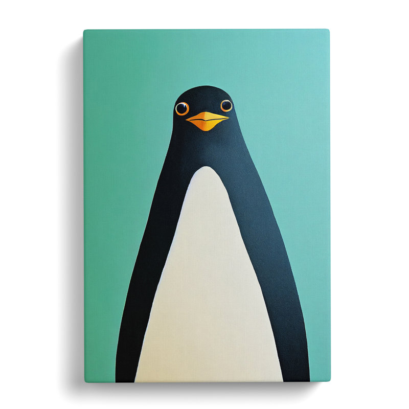 XV1022-4870X Unique Penguin Art No.2 Abstract, No Matte, Wrapped Canvas, 60cm H x 40cm W