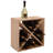 24-Bottle Solid Wood Stackable Wine Rack - Free-Standing Modular Wine Storage Shelf for Kitchen & Cellar, Brown