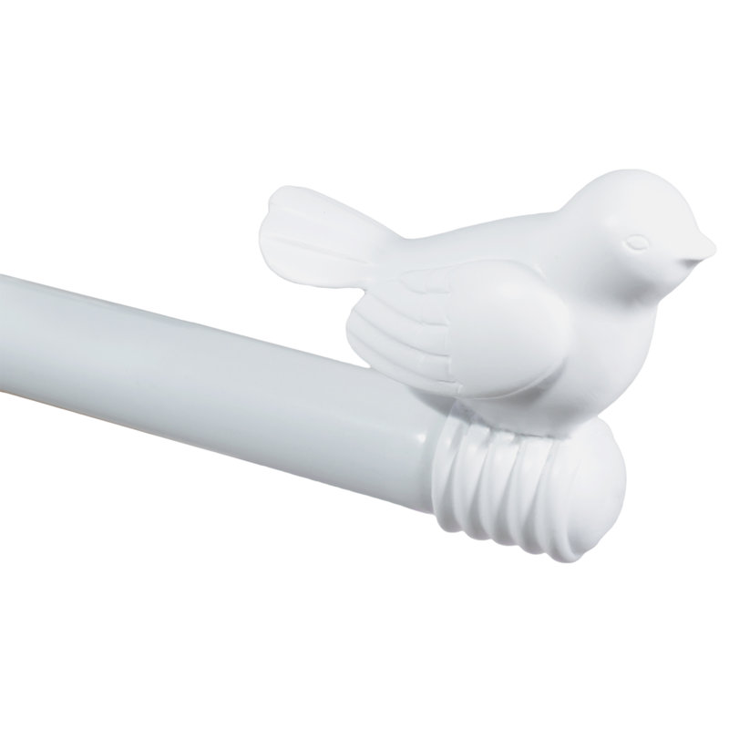 Tringle à rideaux simple réglable Kolb, 28 po à 48 po, blanc