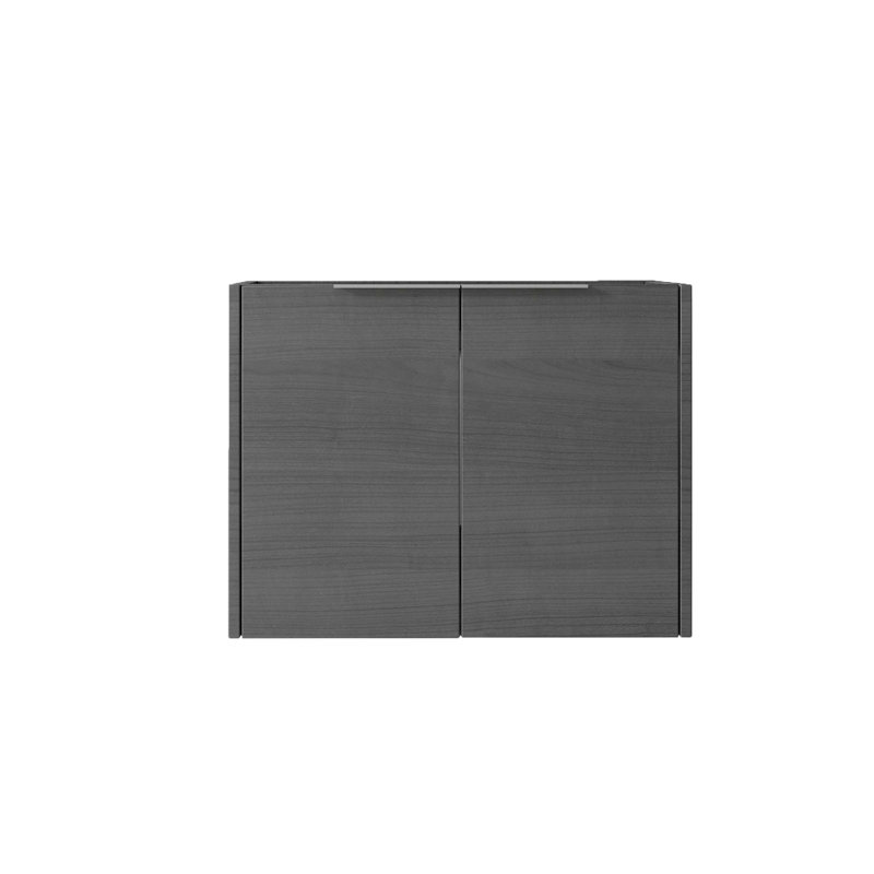 Meuble-lavabo flottant avec portes à fermeture douce et rangement spacieux, Gris