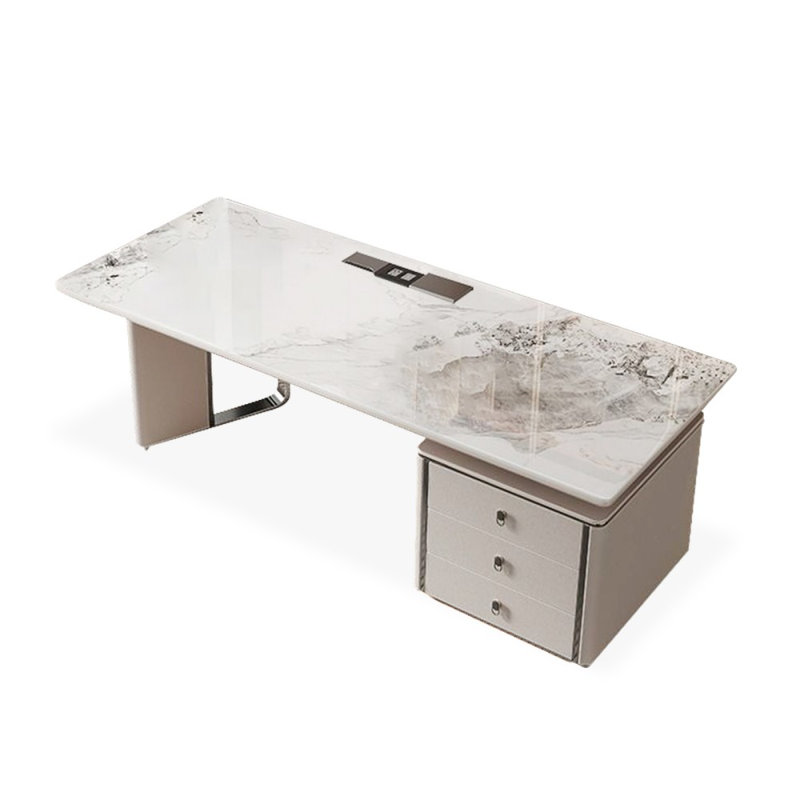 Bureaux rectangulaires en bois massif, Gris, H 29,53 po x l 62,99 po x P 27,56 po