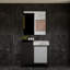 Armoire de salle de bain Zilara de 36 po en noir et gris avec comptoir et lavabo