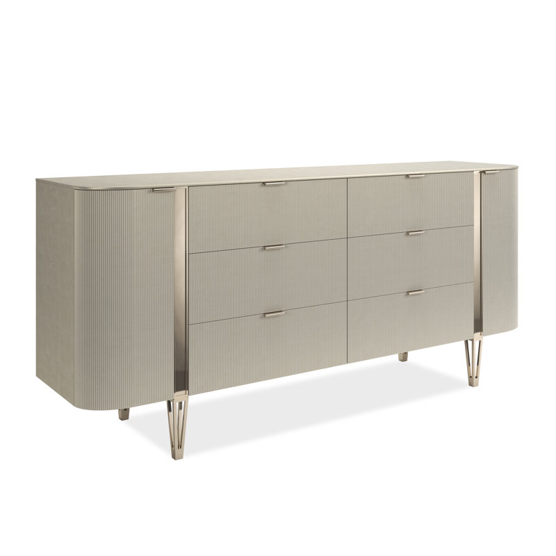 Buffet en bois massif Love, Beige