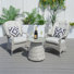Billi 2-Person Outdoor Patio Conversation Set With End Table