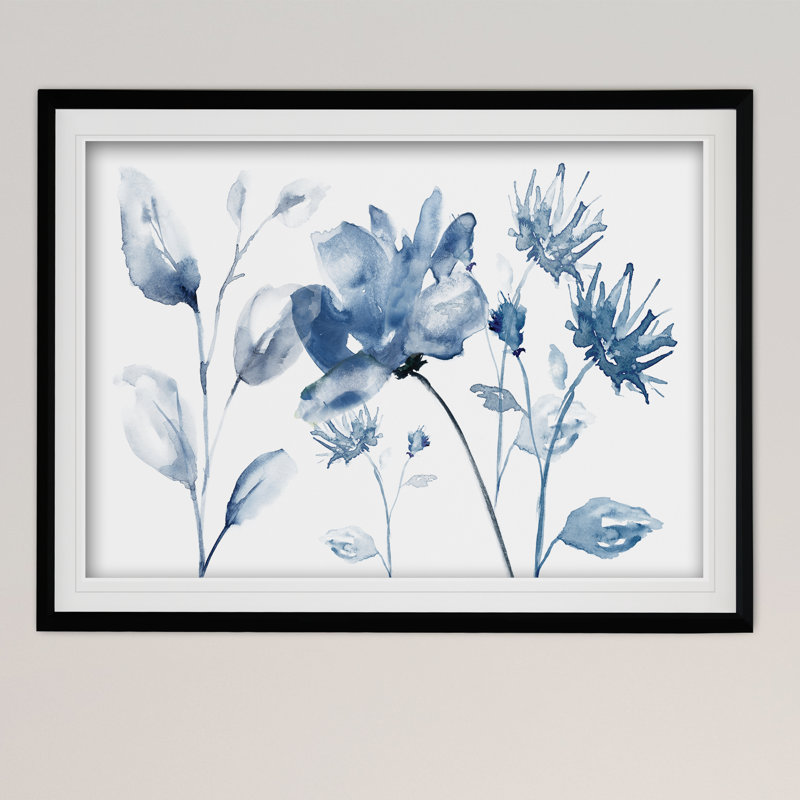 Translucent Blues II - reproduction de cadre photo sur papier, Noir, H 26 po x l 36 po x P 1,5 po