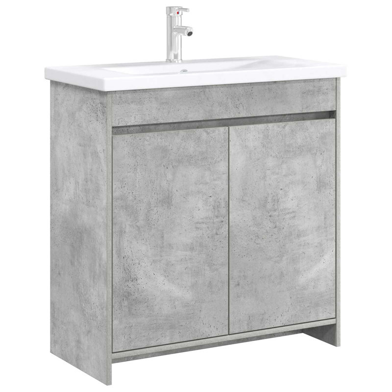 78.5cm Bathroom Vanity Base Only, Concrete Grey