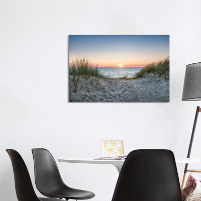Dune Beach At Sunset by Jan Becke - Print on Canvas