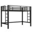 Lit mezzanine simple en métal de taille XL, lit mezzanine avec échelle facile à monter et garde-corps, noir-129917513-129917516
