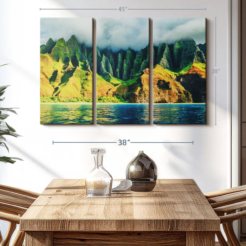«Na Pali Coast», 3 pièces, H 28 po x l 45 po