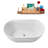 51" Streamline Soaking Glossy White Freestanding Tub and Tray With Internal Drain-101413452