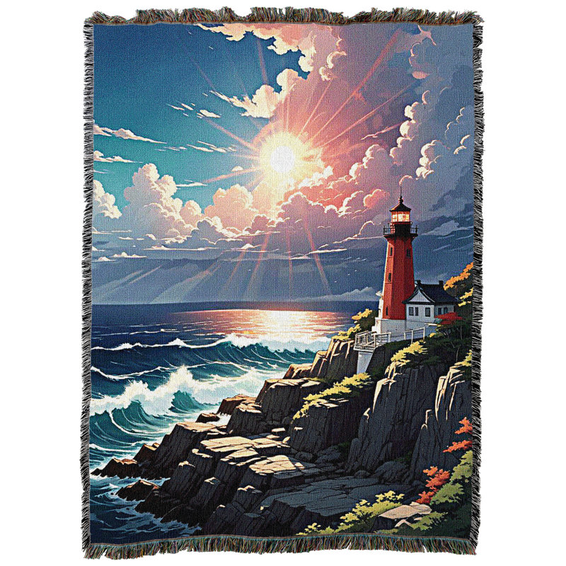 Pure Country Weavers - Couverture-cadeau animée - Couverture jetée tapisserie tissée en coton « Lighting the Way » - Fabriquée aux États-Unis (60 x 80)
