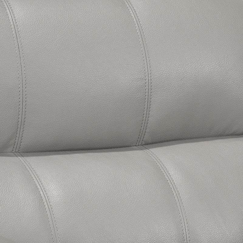 Causeuse de 64 po avec accoudoirs coussinés, Similicuir gris acier