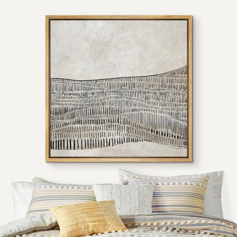 «Pastel Black Stripe Grunge», reproduction sur toile, H 16 po x l 16 po, Toile naturelle