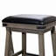 Tabouret 30 ", siège en cuir vieilli