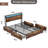 LED Bed Frame With Drawers,Headboard And Charging Station-54821035-54821032