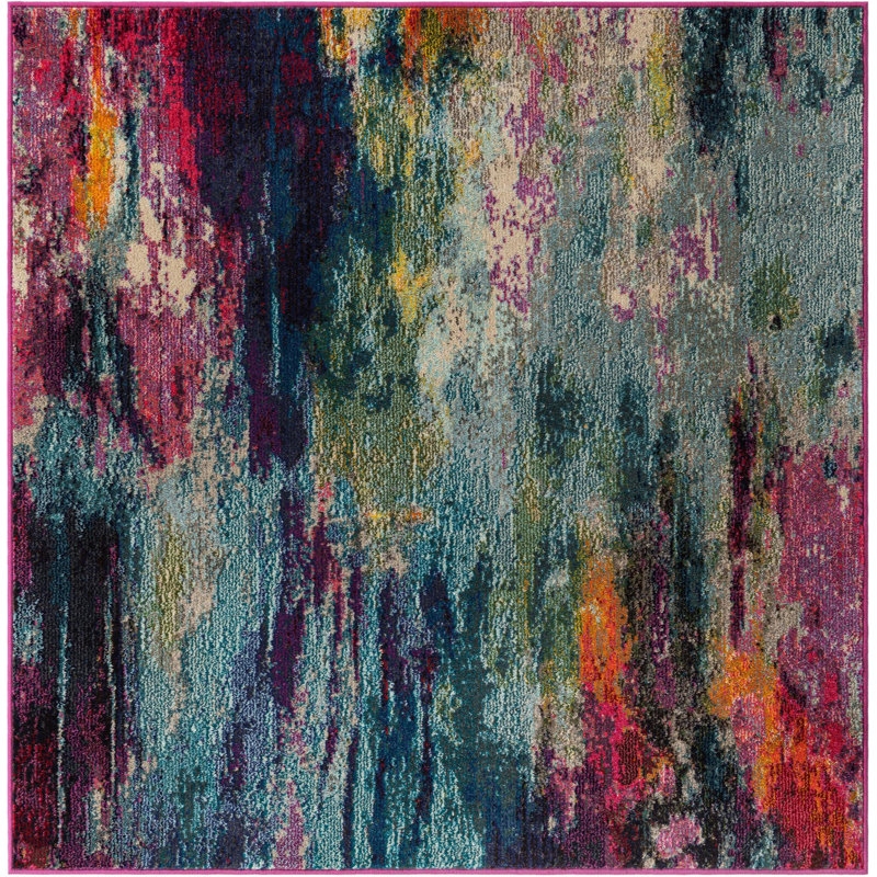 Prismatic Abstract Indoor Rug, Square 5'3"