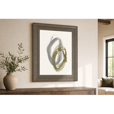 Art mural cercles sereins - 22 po x 26 po - cadre brun