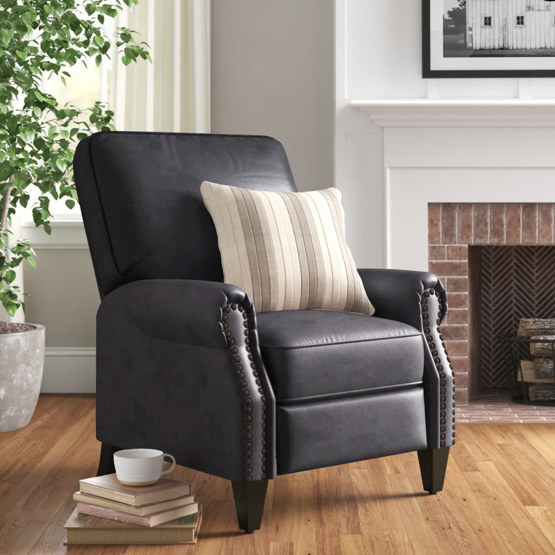 Fauteuil inclinable manuel en similicuir de 33,6 po Hoopeston, Similicuir noir