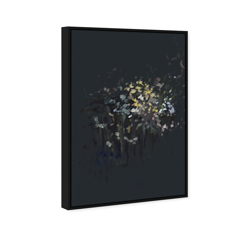 Midnight Flowers Print by Oliver Gal, 25"H x 37"W, Black Floater Frame