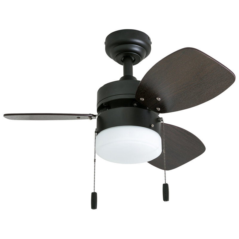 Ocean Breeze 30" 3 Blades LED Ceiling Fan with Light Kit Included, Bronze