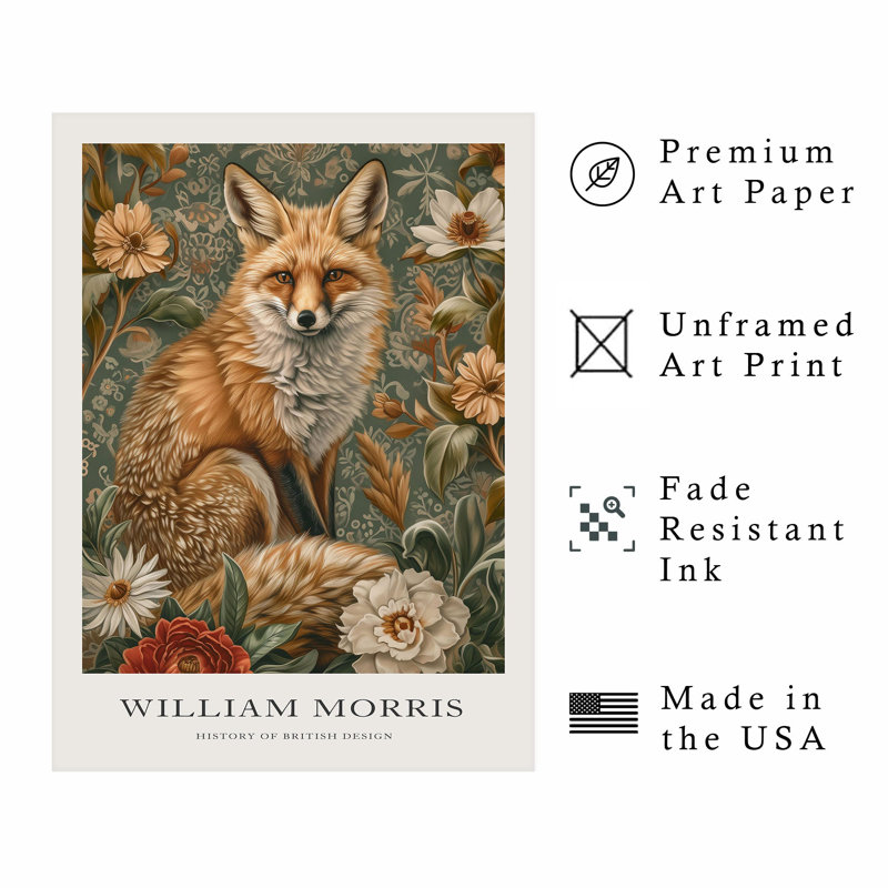 Animaux, animaux, William Morris, H 14 po x l 11 po