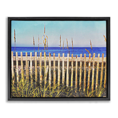 Floride, plage clôturée, toile grise encadrée par Bill Carlson
