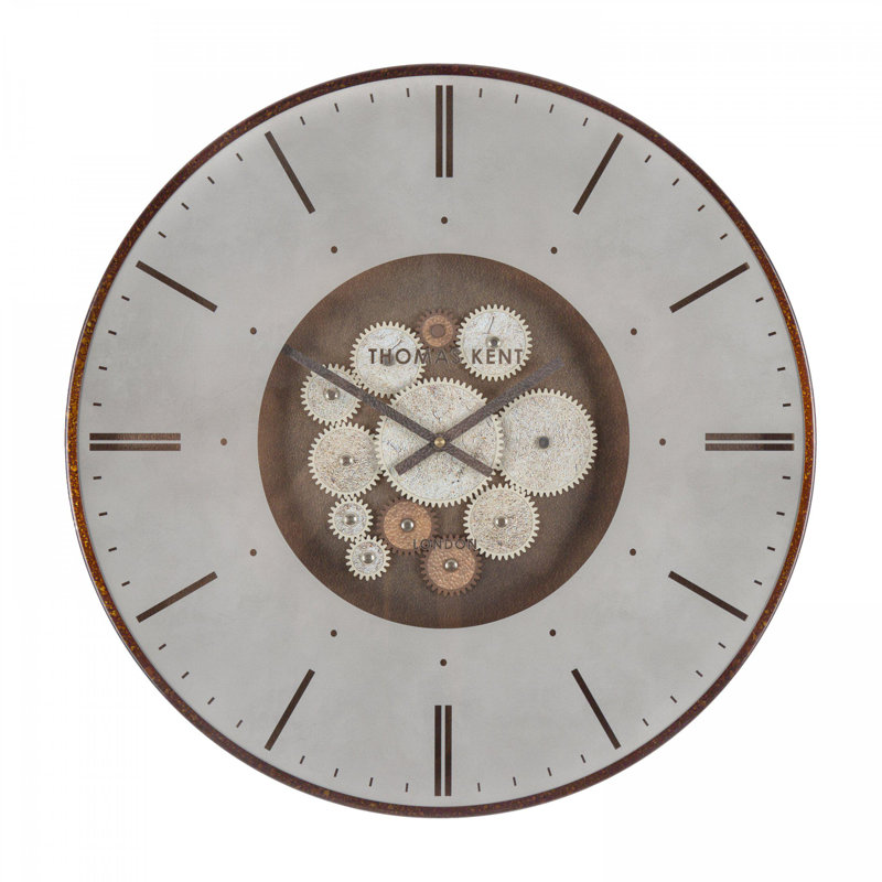 Metal Wall Clock, Gold, 53 cm H x 53 cm W x 6 cm D