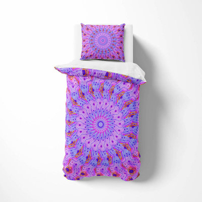 Ensemble de housse de couette et insert 3 pièces en microfibre mauve clair