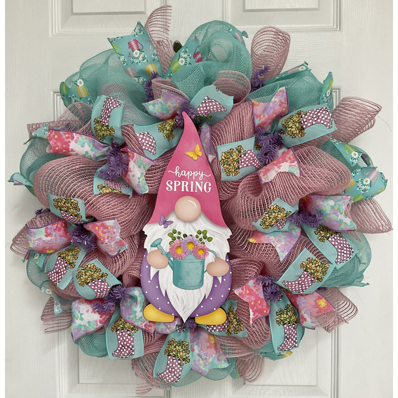 Couronne de gnome «Happy Spring»